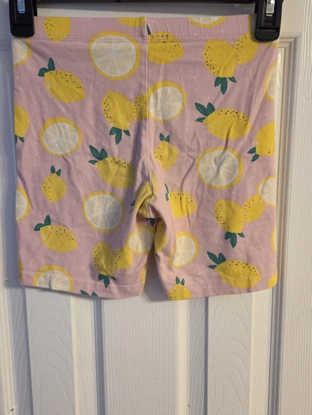 ​Wonder Nation Girls Pink Lemon Print Cotton Spandex Bike Shorts Size L 10-12